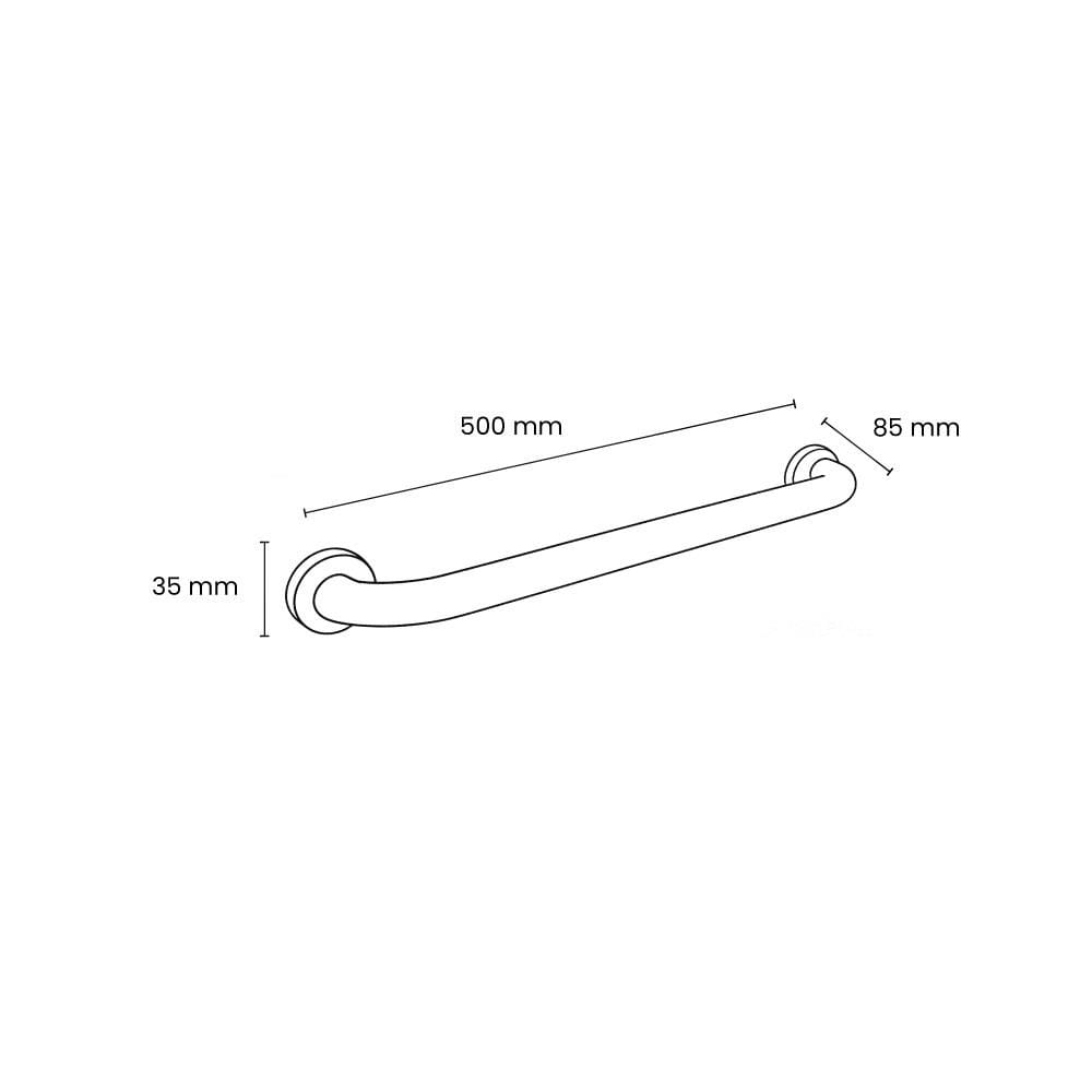 ROCCONI GRAB BAR RCN 2500/B 50CM MATTE BLACK