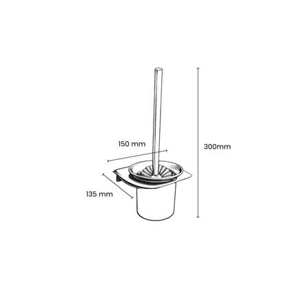 ROCCONI TOILET BRUSH HOLDER RCN TB-B001 L30CM MATTE BLACK