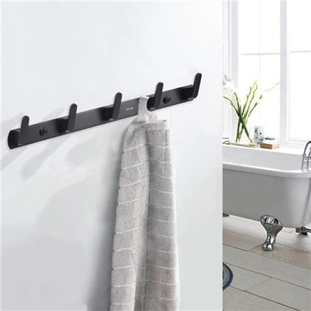 ROCCONI TOWEL 5-HOOKS RCN K5/B 40CM MATTE BLACK