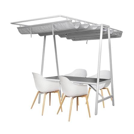 4-SEAT PATIO DINING SET SOLAR BENETTA SERENITY LIGHT GREY [EXCLUSIVE FROM HOMEPRO THAILAND]