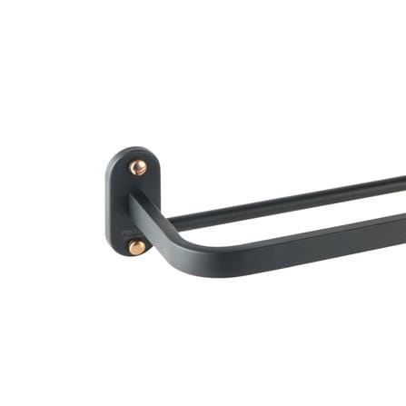 ROCCONI TOWEL BAR DOUBLE RCN B5770 70CM MATTE BLACK WITH ROSE GOLD