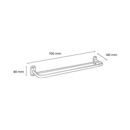 ROCCONI TOWEL BAR DOUBLE RCN B5770 70CM MATTE BLACK WITH ROSE GOLD