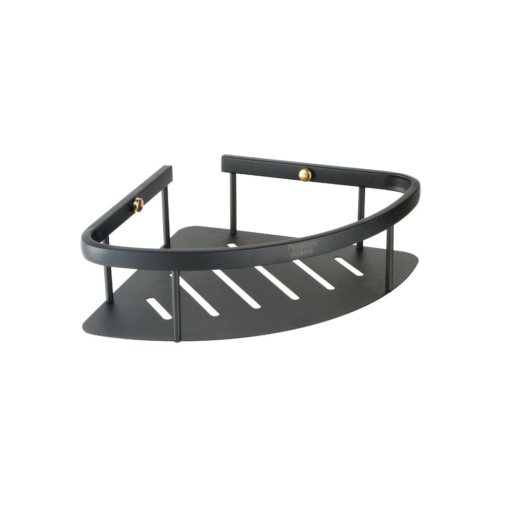 ROCCONI CORNER BASKET RCN B5701 MATTE BLACK WITH ROSEGOLD