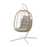 WICKER EGG CHAIR SPRING ALVIS BEIGE [EXCLUSIVE FROM HOMEPRO THAILAND]
