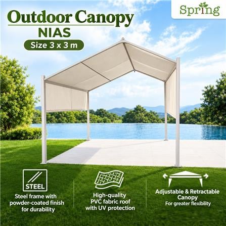 GAZEBO TENT SPRING NIAS 3x3M WHITE [EXCLUSIVE FROM HOMEPRO THAILAND]