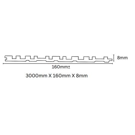 ECOCLASS PROCLASS FLUTED PANEL F7-8001 300X16X0.8CM 0.48M2
