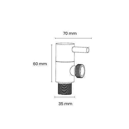 FELICE STOP VALVE FLE 504B L7CM MATTE BLACK ROSEGOLD