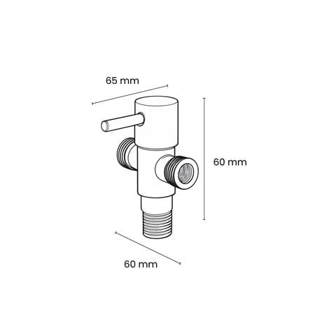FELICE TWO WAY ANGLE VALVE FLE 1004B MATT BLACK