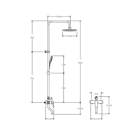 FELICE RAIN SHOWER FS 8149B MATT BLACK ROSEGOLD