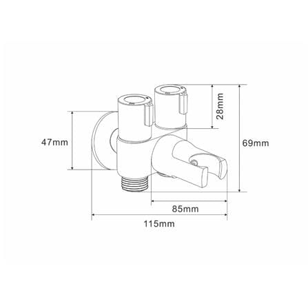FELICE TWO WAY VALVE FLE-SU 526B MATTE BLACK