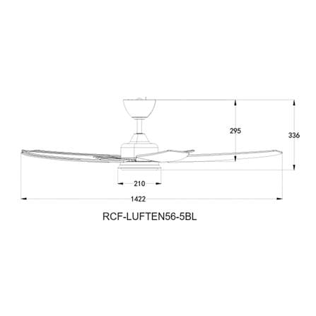 RIEGEN CEILING FAN LED RCF-LUFTEN56-5BL-MT 56-INCH MOCHA TIMBER