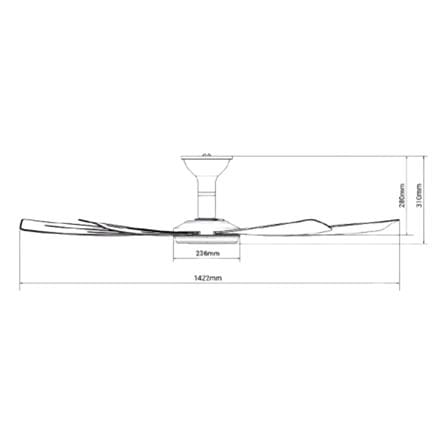 RIEGEN CEILING FAN LED RCF-MINI30-5BL-PW 30-INCH PINE WOOD