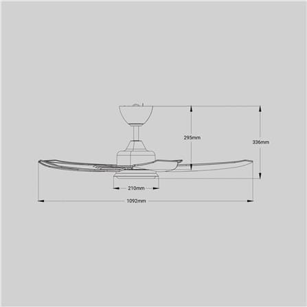 REIGEN CEILING FAN LED RCF-LUFTEN43-5BL-MT 43-INCH MOCHA TIMBER