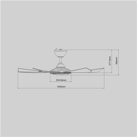 RIEGEN CEILING FAN RCF-BRISE43-5B-MW 43-INCH MATTE WHITE