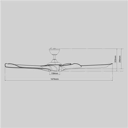 RIEGEN CEILING FAN RCF-ZYKLON66-5B-BC 66-INCH BLACK CHESTNUT