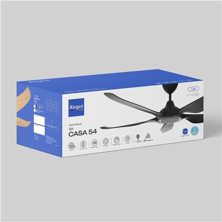 RIEGEN CEILING FAN RCF-CASA54-5B-MB 54-INCH MATTE BLACK
