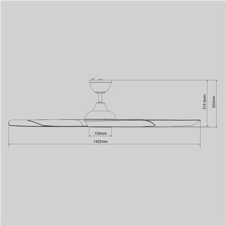 RIEGEN CEILING FAN RCF-BLOOM56-5B-PW 56-INCH PINE WOOD