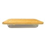 CARL SMITH SOHN RECT BAKEWARE WITH BAMBOO LID 2200ML