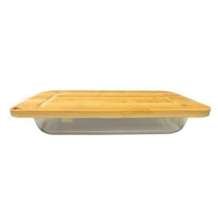 CARL SMITH SOHN RECT BAKEWARE WITH BAMBOO LID 2200ML