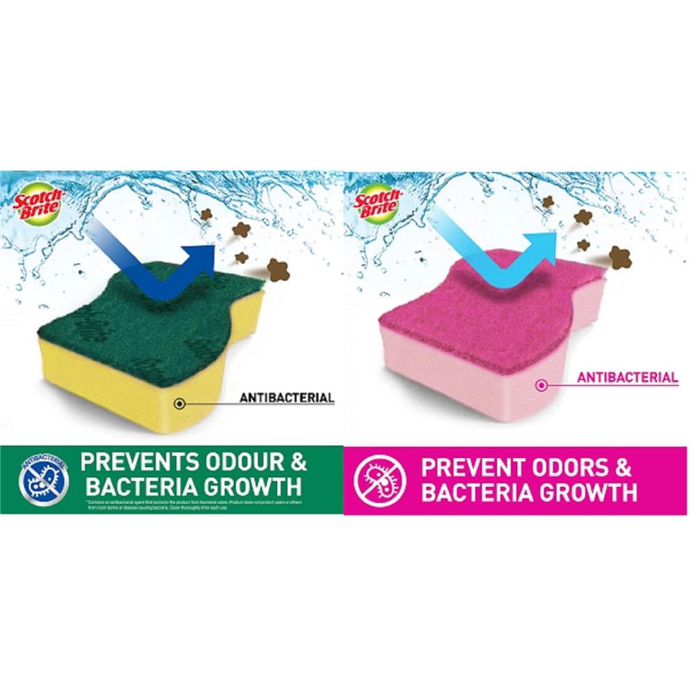 SB TOUGH CLEAN & EASY CLEAN NON SCATCH ANTIBAC SCRUB SPONGE  B2F1