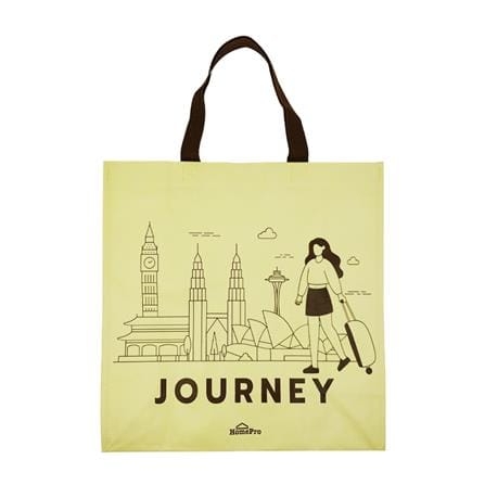 SHOPPING BAG JOURNEY HOMEPRO BEIGE 36X36CM