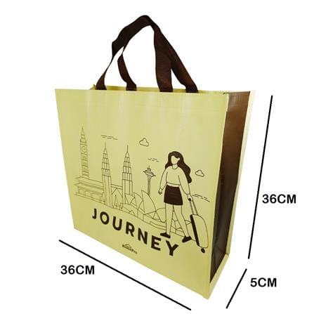 SHOPPING BAG JOURNEY HOMEPRO BEIGE 36X36CM