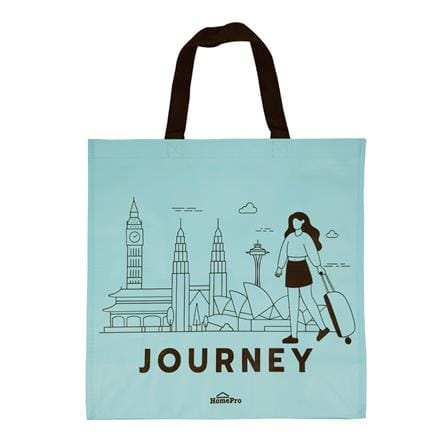 SHOPPING BAG JOURNEY HOMEPRO BLUE 36X36CM