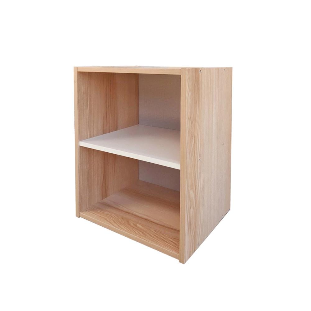 OPEN CABINET WITH 2 COMPARTMENTS FURDINI FINE WOOD GRAIN/WHITE CREAM FABRIC PATTERN [EXCLUSIVE FROM HOMEPRO THAILAND]