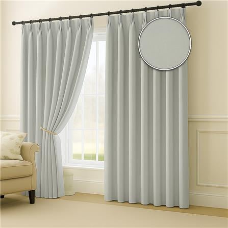 RED DANIELLE CURTAIN FRENCH PLEAT URBAN C24 80979 2P SILVER GRAY
