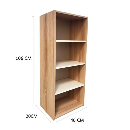 OPEN CABINET WITH 4 COMPARTMENTS FURDINI FINE WOOD GRAIN/WHITE CREAM FABRIC PATTERN [EXCLUSIVE FROM HOMEPRO THAILAND]