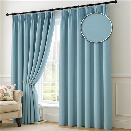 RED DANIELLE CURTAIN FRENCH PLEAT URBAN C24 80969 3P STERLING BLUE