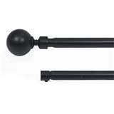 HOME LIVING STYLE DOUBLE CURTAIN ROD 19MM METAL 120-210CM BLACK