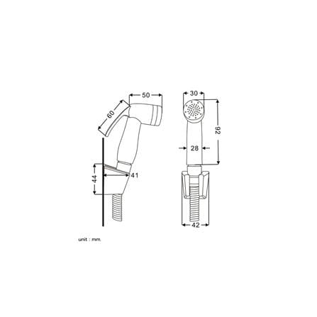 RASLAND RINSING SPRAY SET RA 789456CHROME CHROME