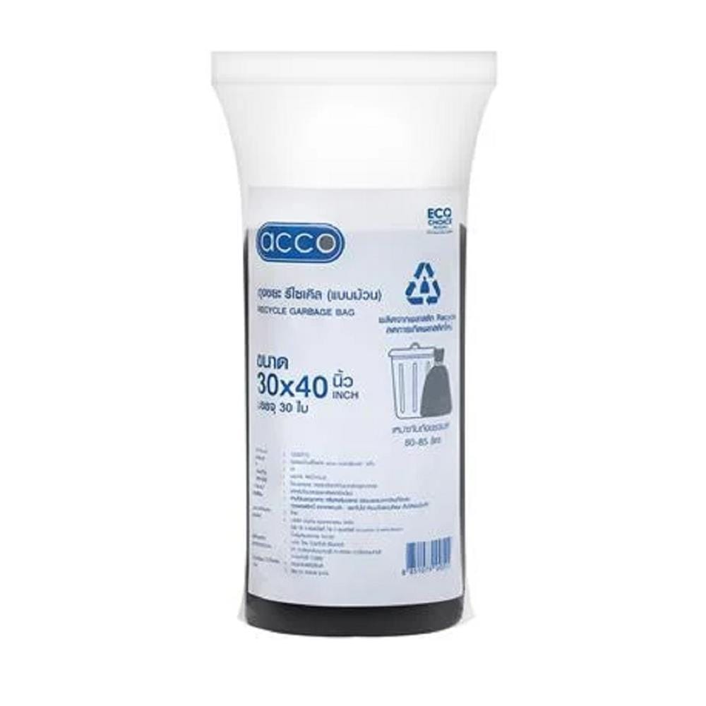 GARBAGE ROLL RECYCLE ACCO THIN 30X40" BLACK 30PCS