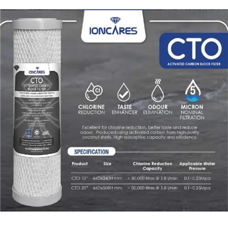 IONCARES CTO ACTIVATED CARBON BLOCK 10"