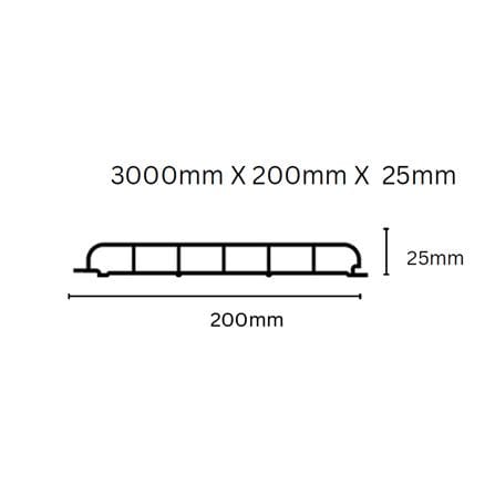 ECOCLASS PROCLASS FLUTED PANEL AC200-9018 300X20X2.5CM 0.6M2
