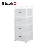 4-TIER DRAWER SHELVES STACKO AUGA 441X40X104.3CM  WHITE
