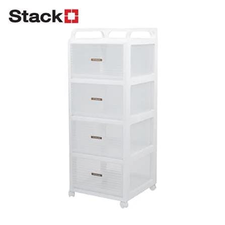 4-TIER DRAWER SHELVES STACKO AUGA 441X40X104.3CM  WHITE