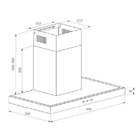 FABER DESIGNER HOOD CAPPA FCH-TFD90S160BK 90CM 1600M3/H BLACK