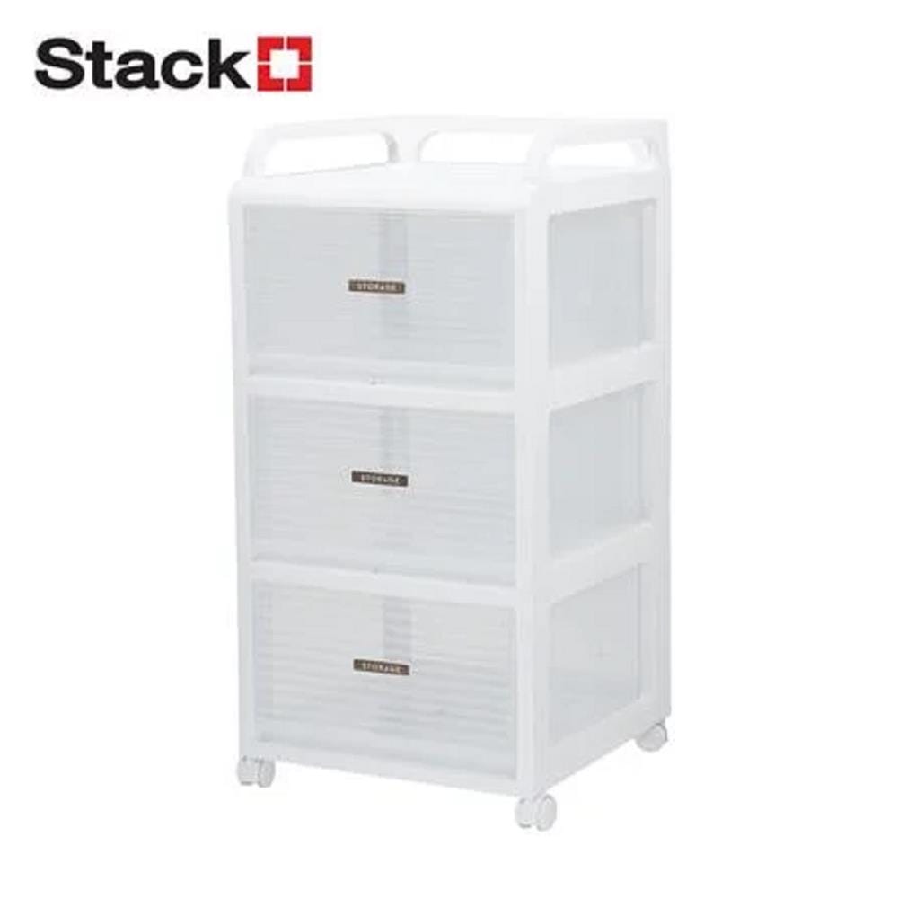 3-TIER DRAWER SHELVES STACKO AUGA 41X40X81.6CM  WHITE