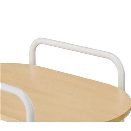 3-TIER UTILITY CART WITH A WOOD TOP AND CASTERS STACKO BOWA 49.5x32.6x80CM WHITE
