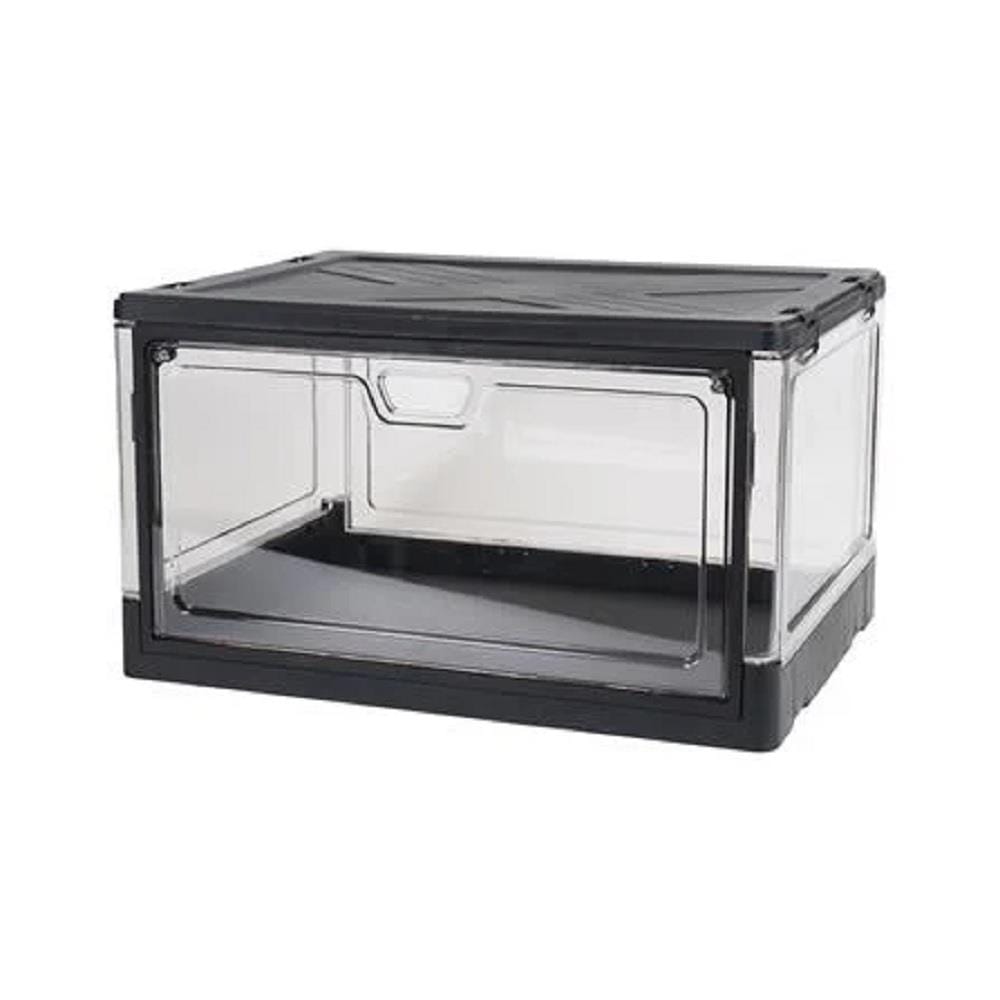 SHOE BOX STACKO LITE 38X28X22CM BLACK/CLEAR