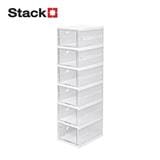 6-COMPARTMENT SHOE BOX STACKO KLEAR 34.5X25.5X105.8CM CLEAR