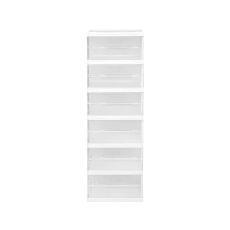 6-COMPARTMENT SHOE BOX STACKO KLEAR 34.5X25.5X105.8CM CLEAR