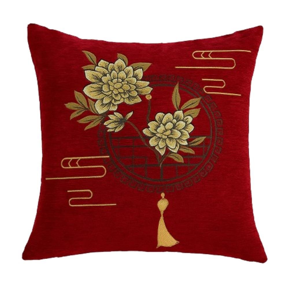 HOME LIVING STYLE CUSHION JIA 18X18INCH RED