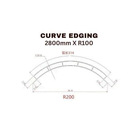 ECOCLASS OUTER CURVE EDGING CE-R100 280CM R100