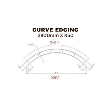 ECOCLASS OUTER CURVE EDGING CE-R50 280CM R50