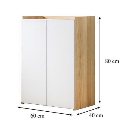 SHOE CABINET FURDINI KEPT 60CM NATURAL OAK/WHITE