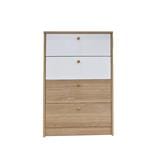 CHEST OF 4 DRAWERS FURDINI KEPT 60 CM NATURAL OAK/WHITE