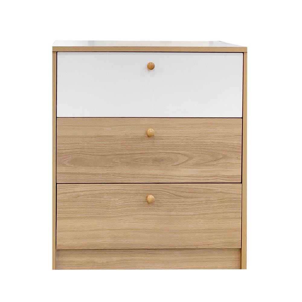 CHEST OF 3 DRAWERS FURDINI KEPT NATURAL OAK/WHITE